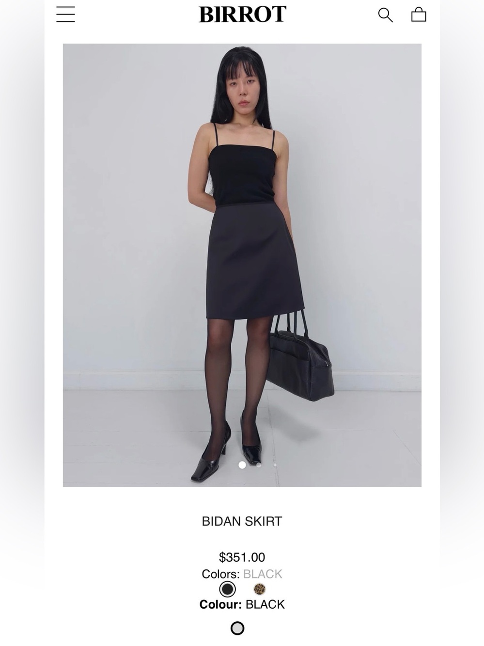 NEW $351 Birrot Bidan Black A-line Mini Skirt size 2